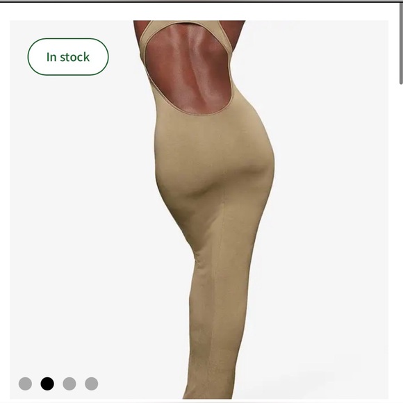 Skims Khaki Smooth Lounge Open Back Maxi Dress - NWT - Picture 2 of 8